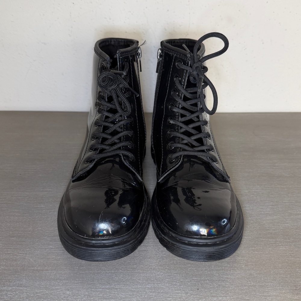 Dr. Martens 1460 J Patent Iridiscent Black Boots Junior Size 4 US Men 5 US Women - Picture 3 of 8
